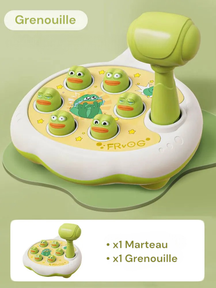 Jouet montessori canard, grenouille, cochon avec marteau