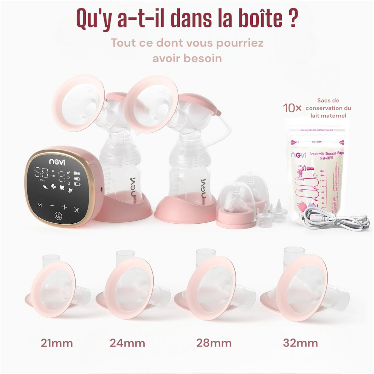 Tire-lait électrique double portable