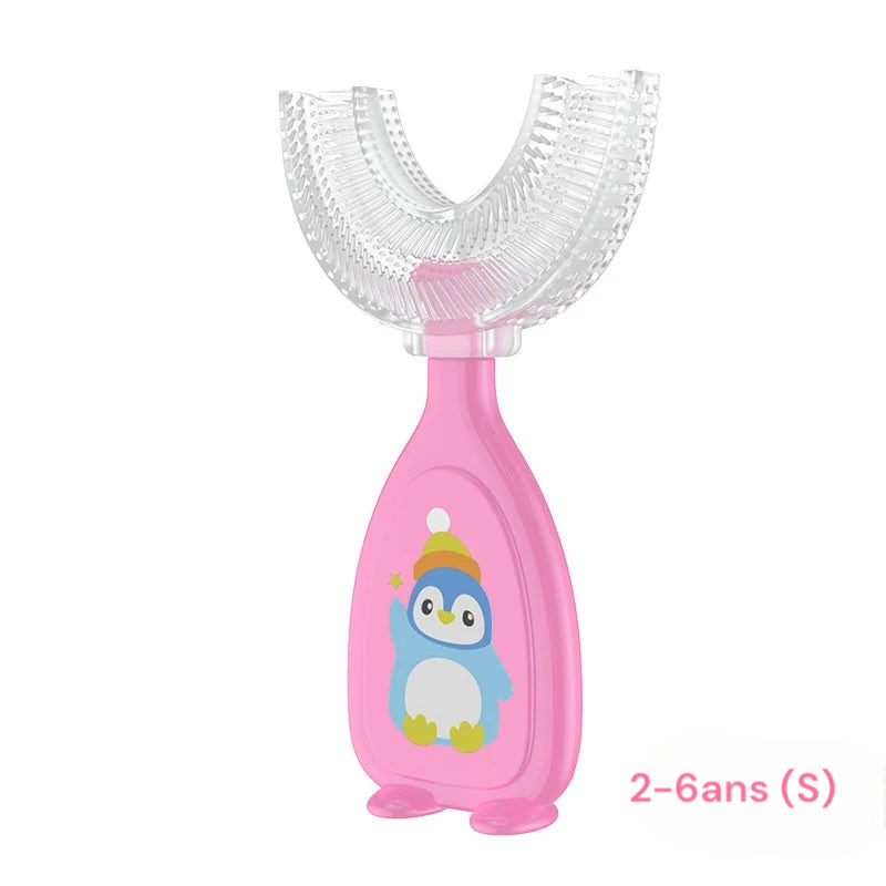 Brosse à dents en forme de U à 360 degrés, soins bucco-dentaires pour enfants