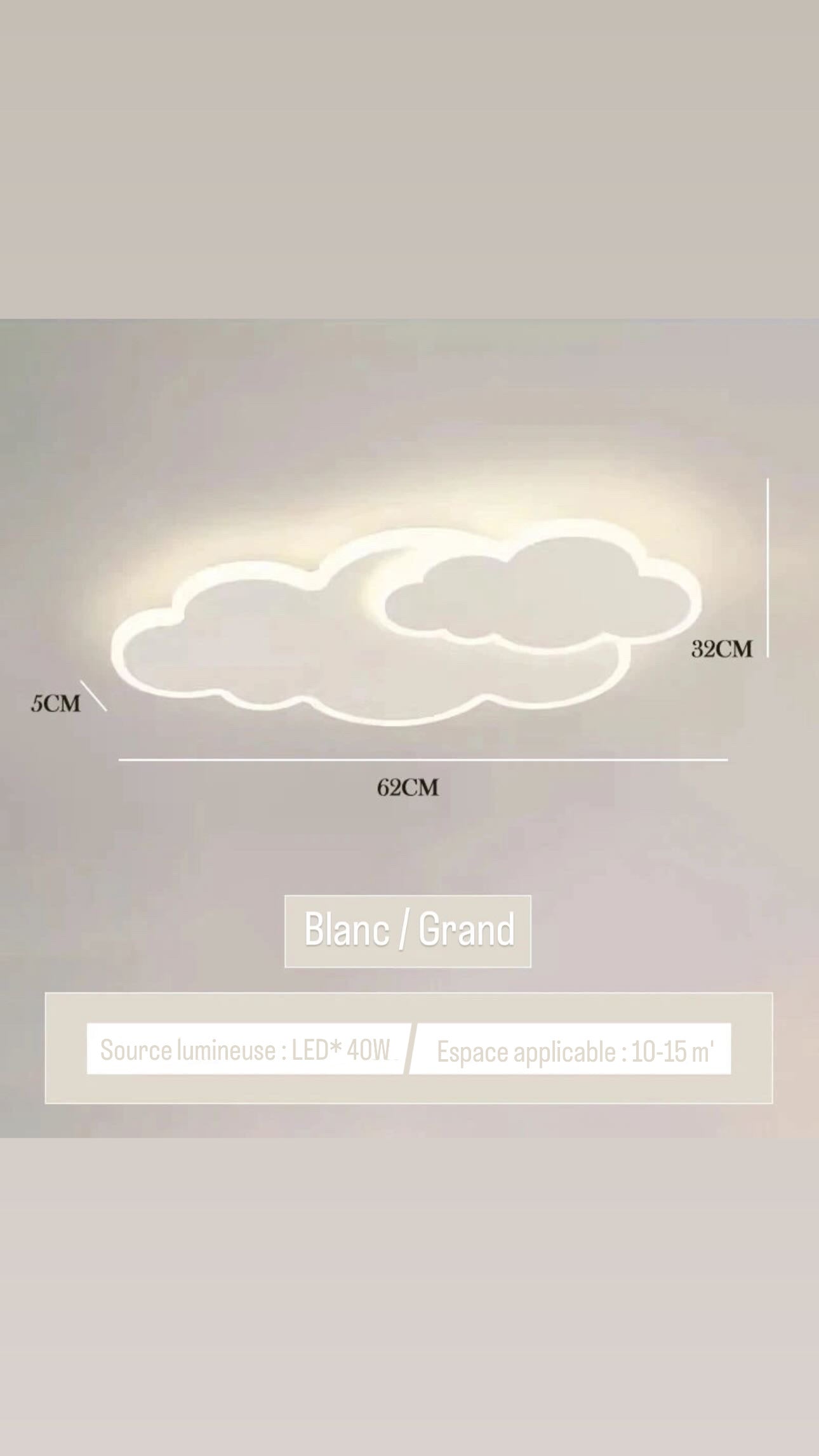 Plafonnier en forme de nuage