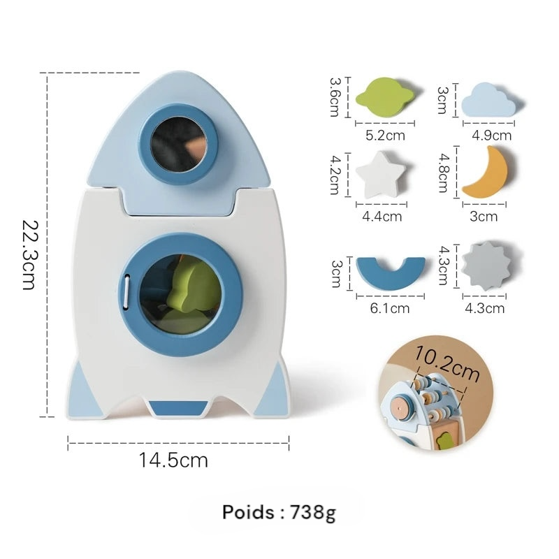 Jouets montessori en bois en forme de champignon