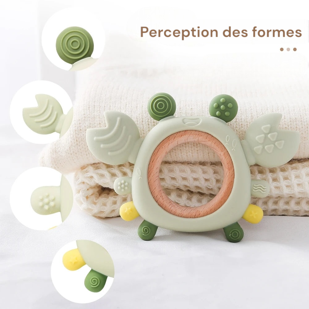 Anneau de dentition crabe en silicone