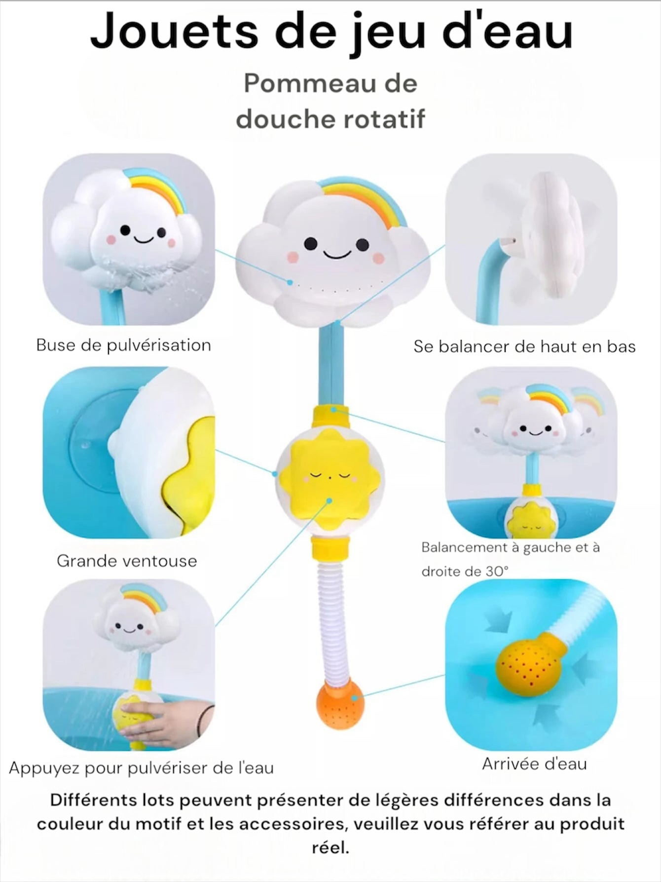 Jouet de bain singe et nuage