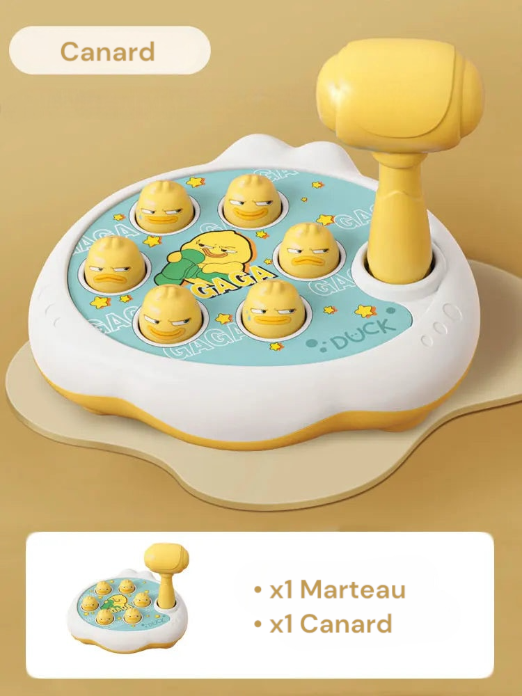 Jouet montessori canard, grenouille, cochon avec marteau