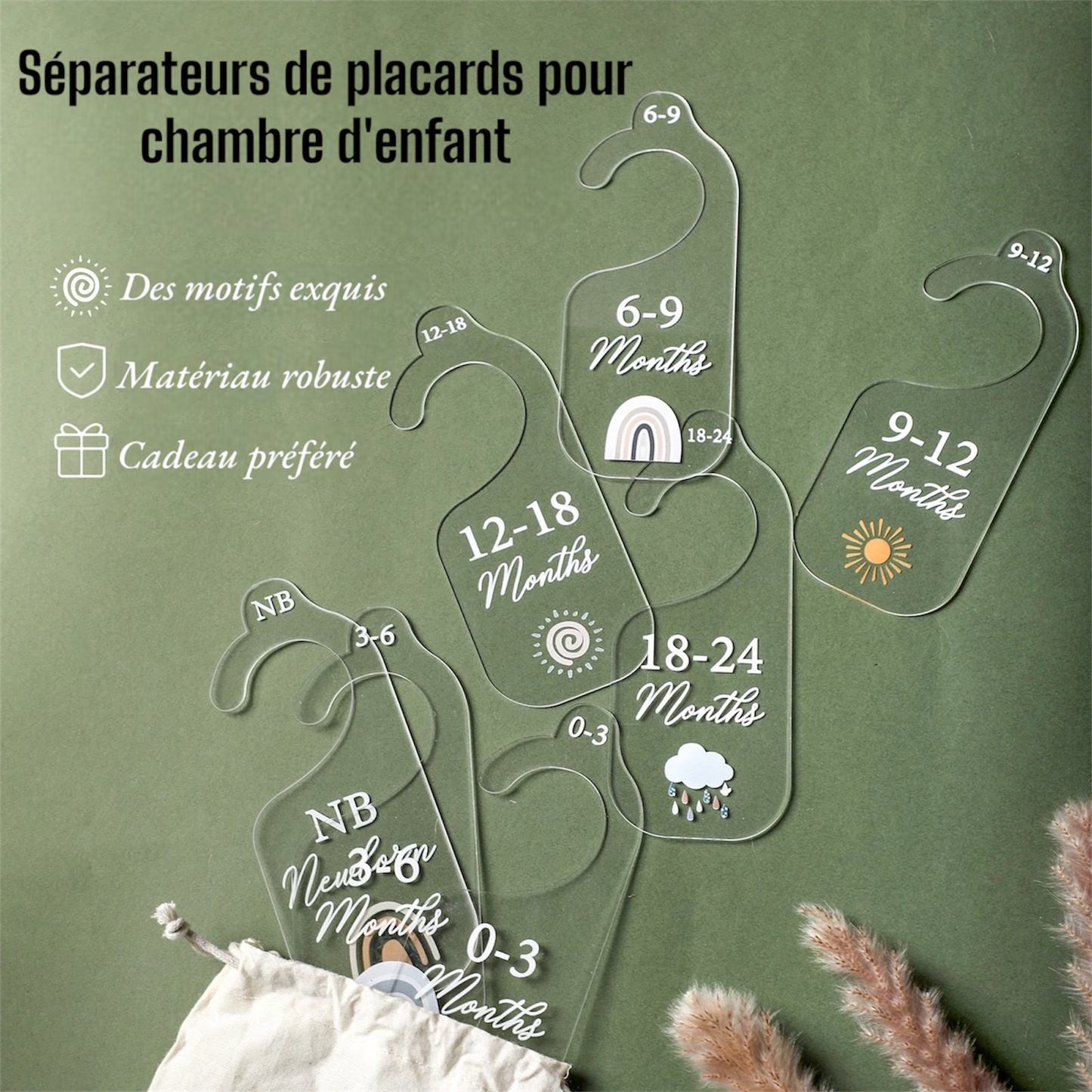 Séparateur de placard en acrylique