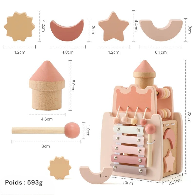 Jouets montessori en bois en forme de champignon