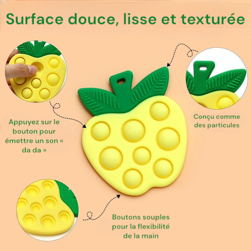 Anneau de dentition en silicone en forme de pomme