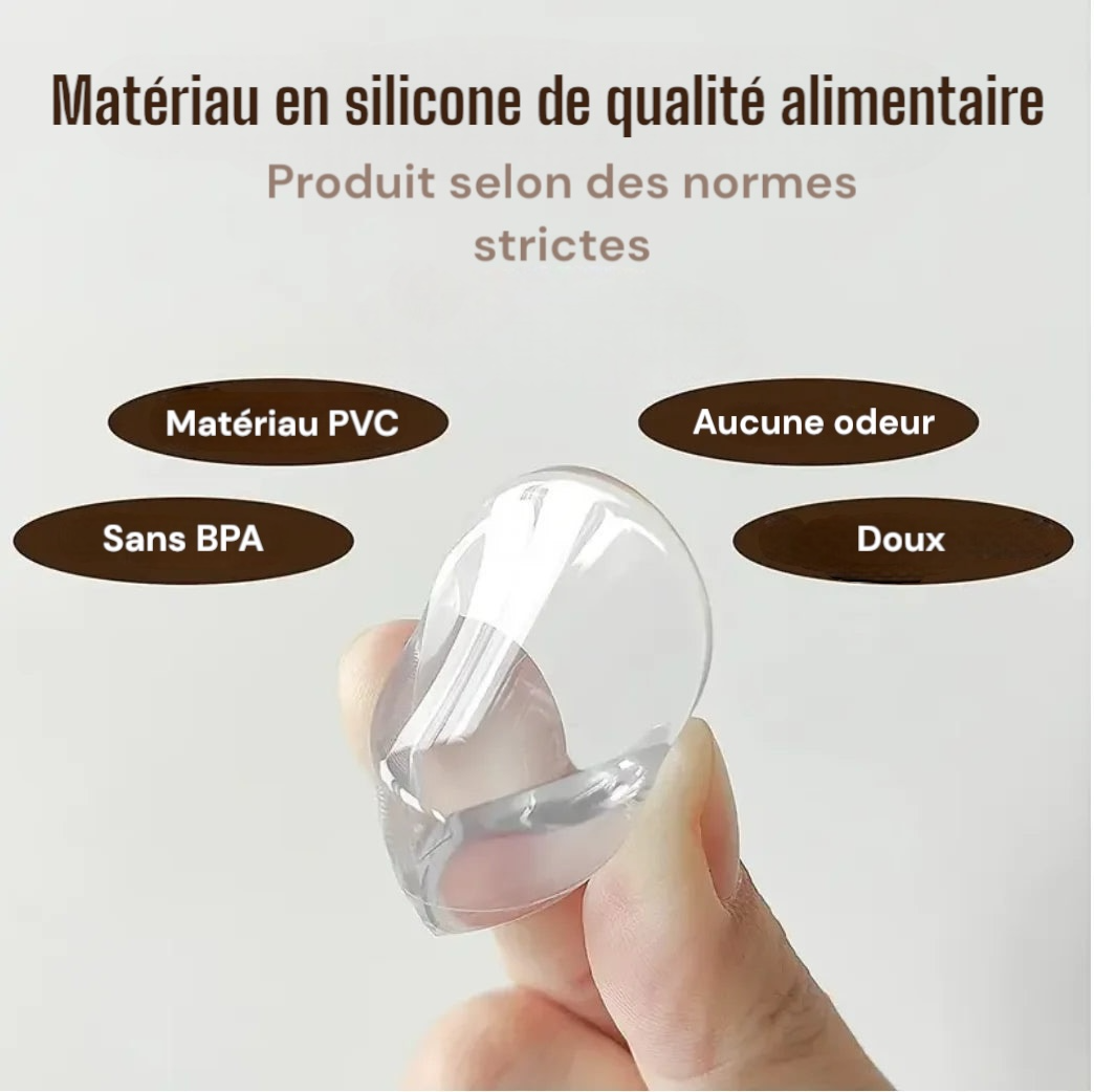 Lot de 12 protections de sécurité en silicone pour coins de table