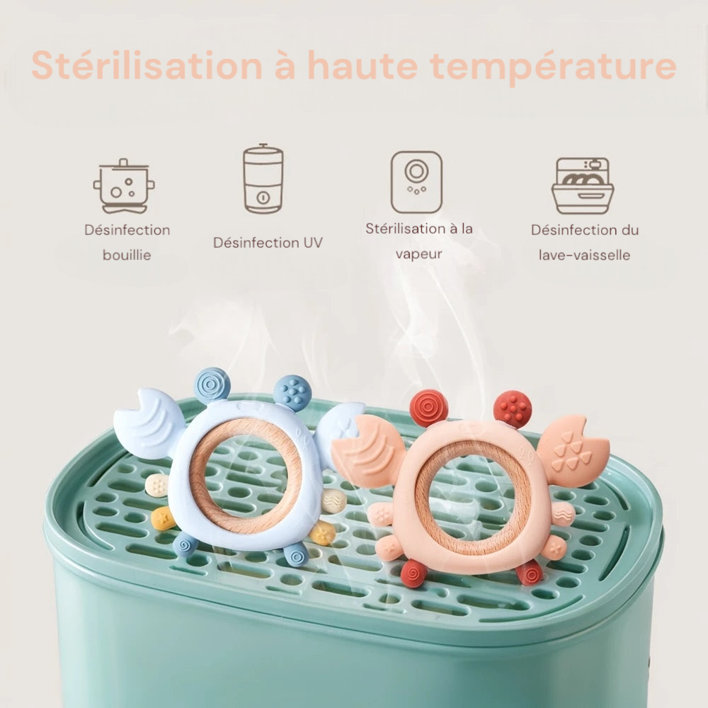Anneau de dentition crabe en silicone