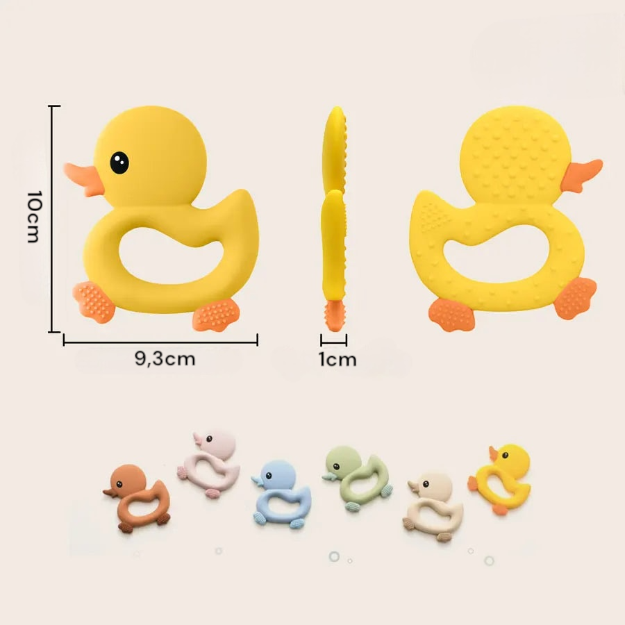 Anneau de dentition en silicone en forme de canard