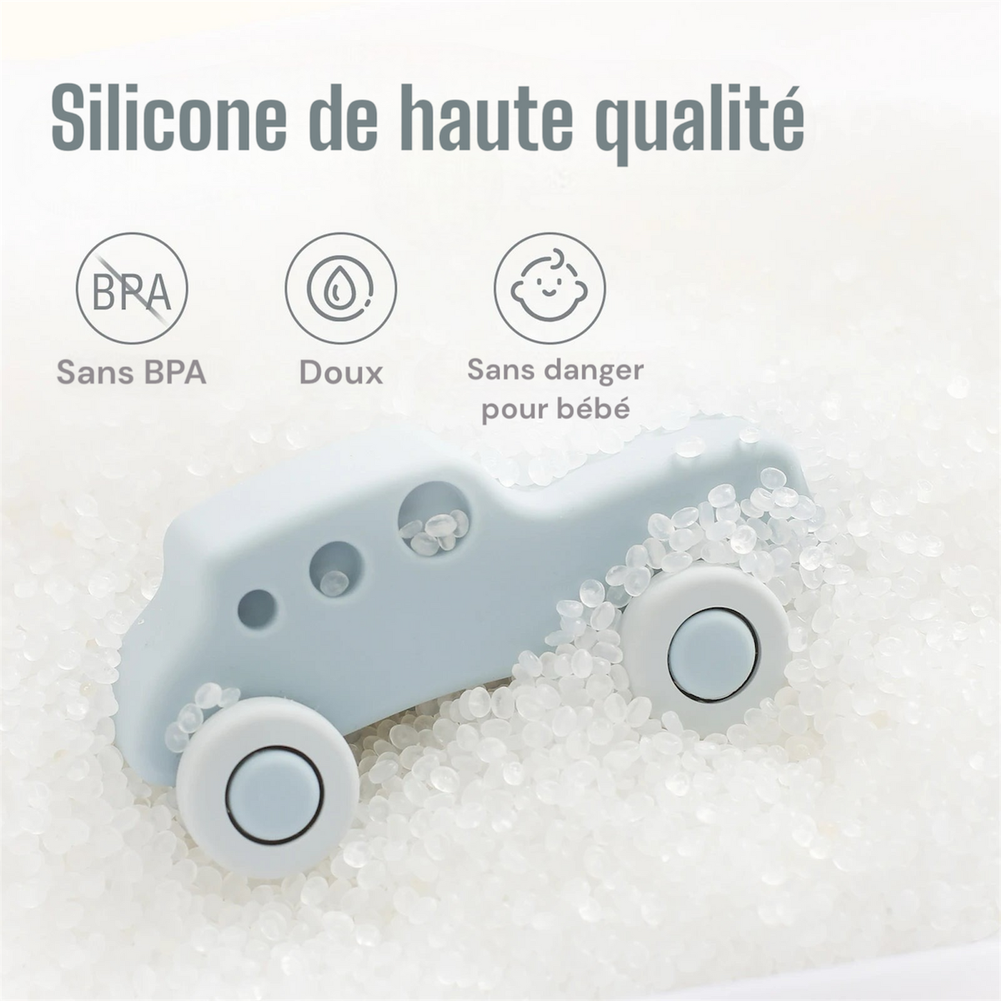 Jouets voiture en silicone Montessori