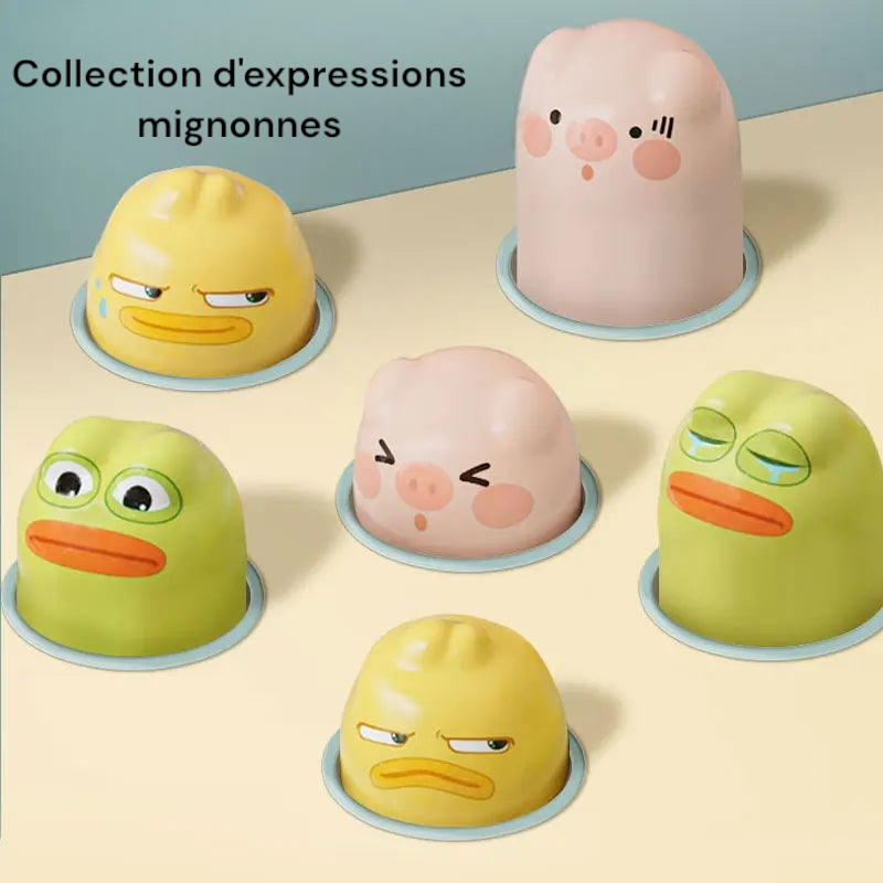 Jouet montessori canard, grenouille, cochon avec marteau