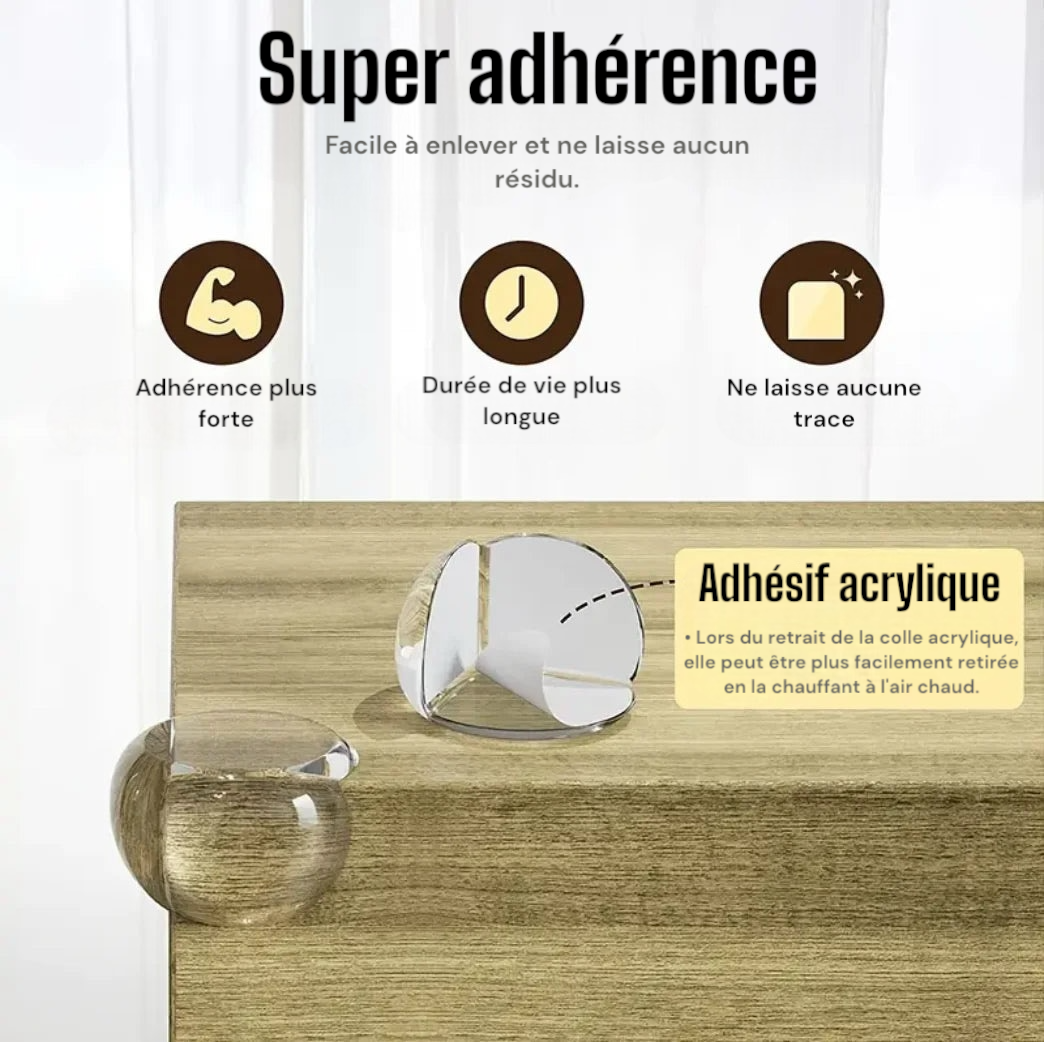 Lot de 12 protections de sécurité en silicone pour coins de table