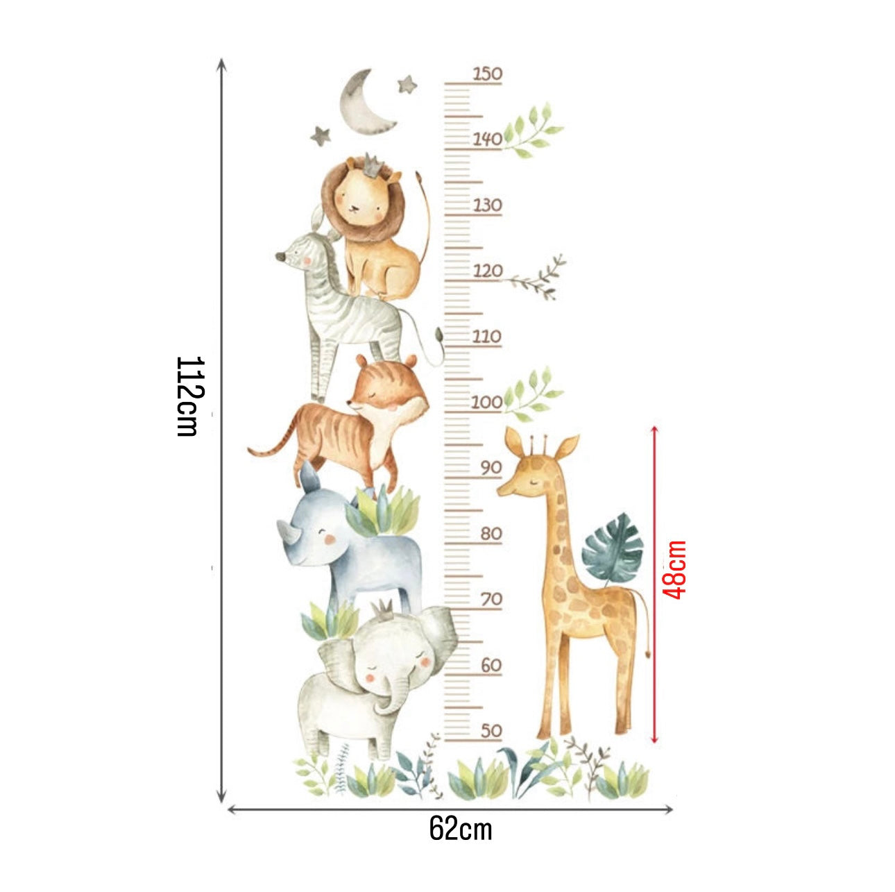 Lot de 3 autocollants muraux motif animaux