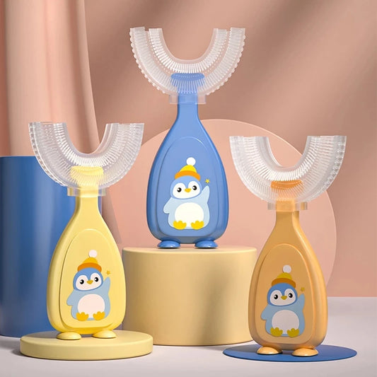 Brosse à dents en forme de U à 360 degrés, soins bucco-dentaires pour enfants