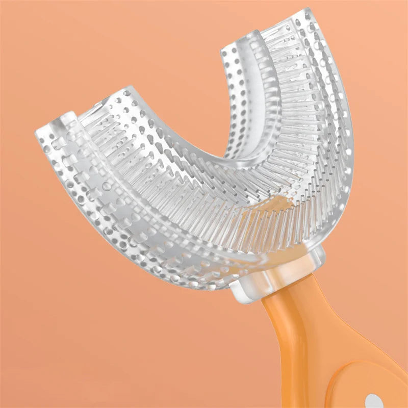 Brosse à dents en forme de U à 360 degrés, soins bucco-dentaires pour enfants