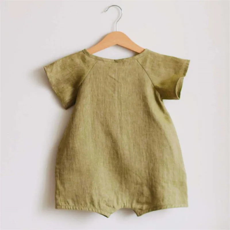 Barboteuse en lin et coton