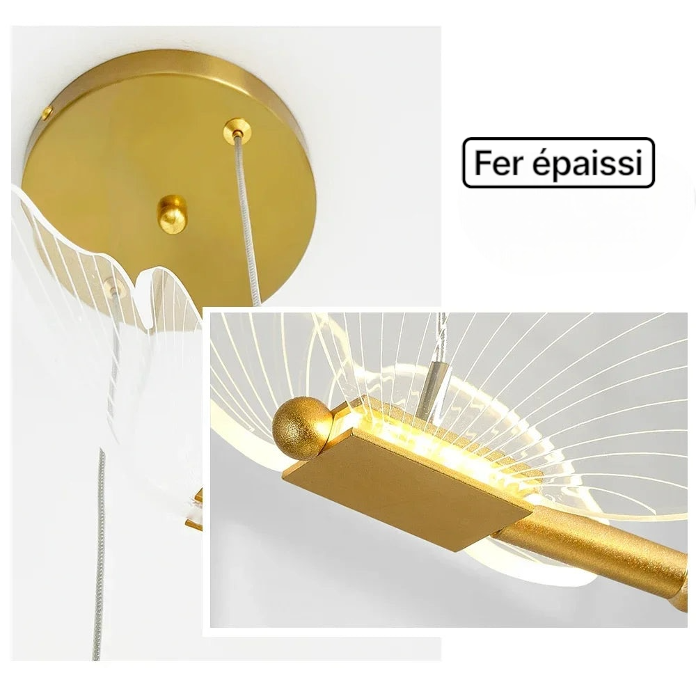Lámpara colgante de techo con forma de mariposa LED moderna, ideal para mesita de noche, sala de estar, comedor, cocina, decoración.