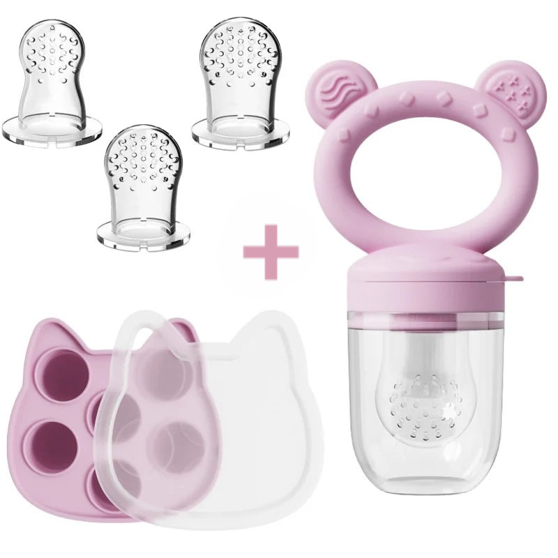 Grignoteuse à fruits pour bébé et Mini plateau de congélateur avec couvercle