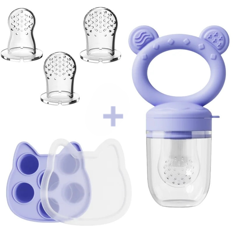 Grignoteuse à fruits pour bébé et Mini plateau de congélateur avec couvercle