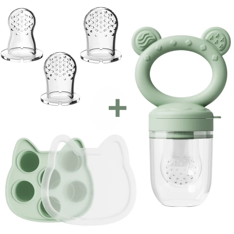 Grignoteuse à fruits pour bébé et Mini plateau de congélateur avec couvercle