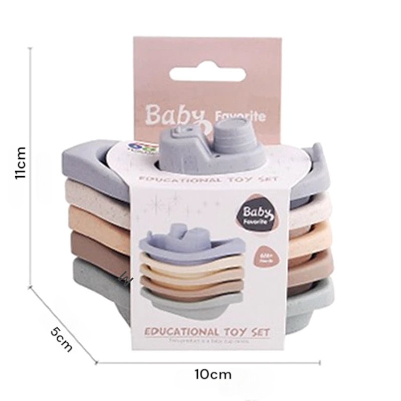 Lot de 5 bateau empilable de bain pour bébé