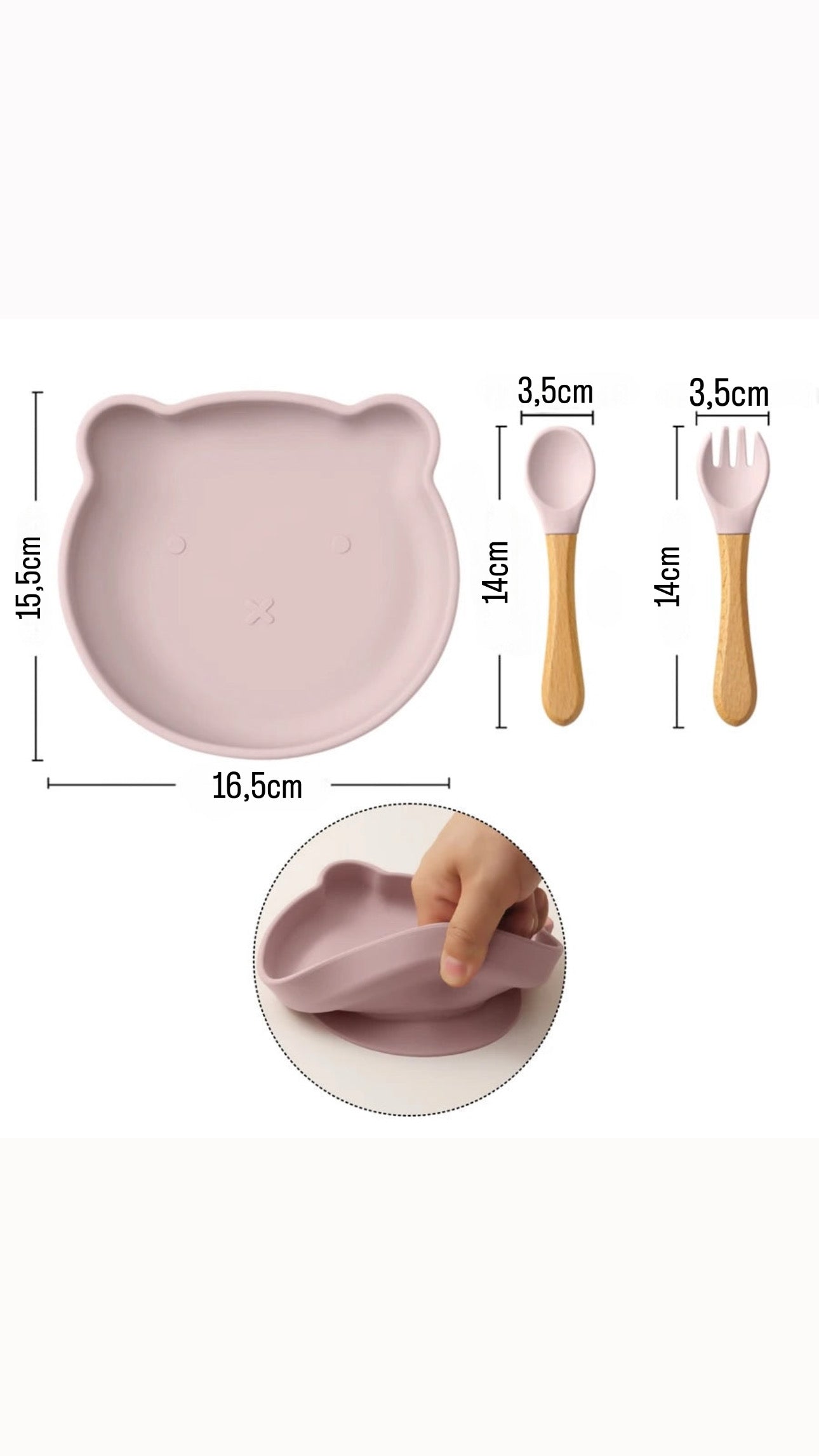 Ensemble de 3 pièces vaisselle en silicone