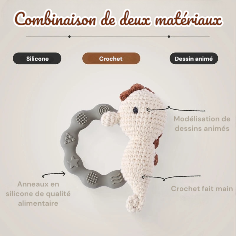 Hochet musical / anneau de dentition en silicone