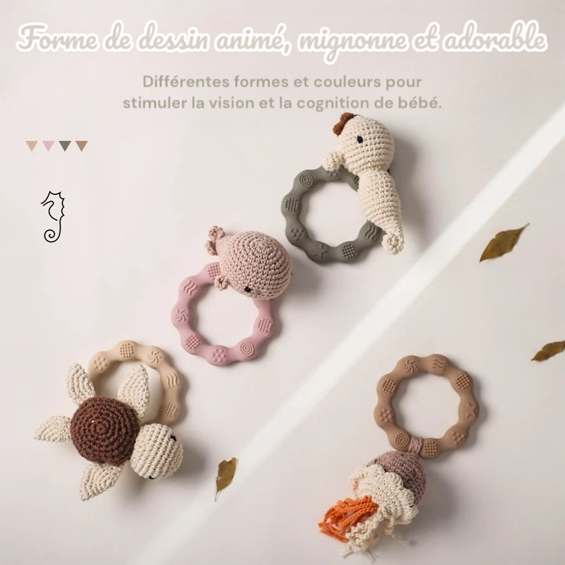 Hochet musical / anneau de dentition en silicone