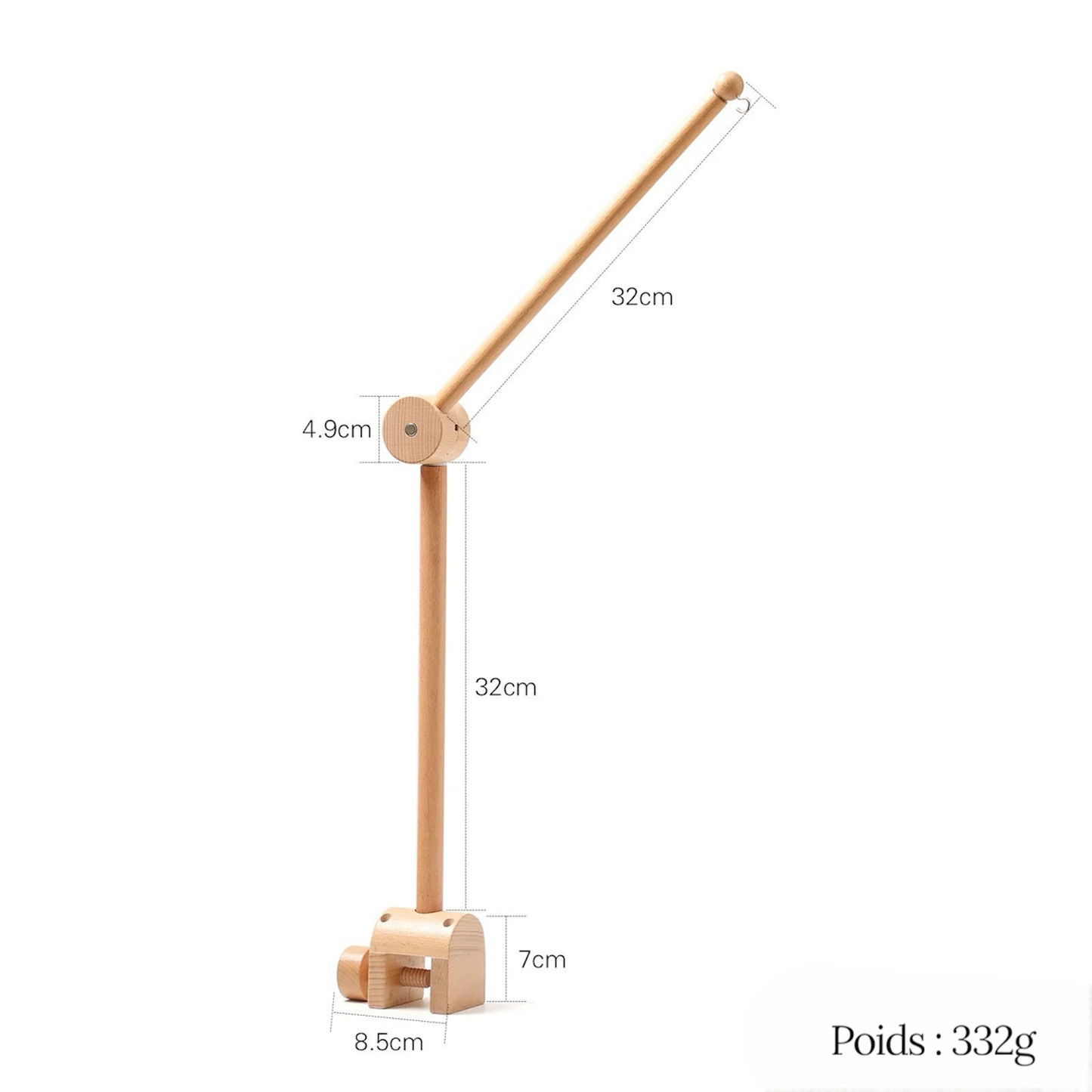 Support de mobile de lit en bois
