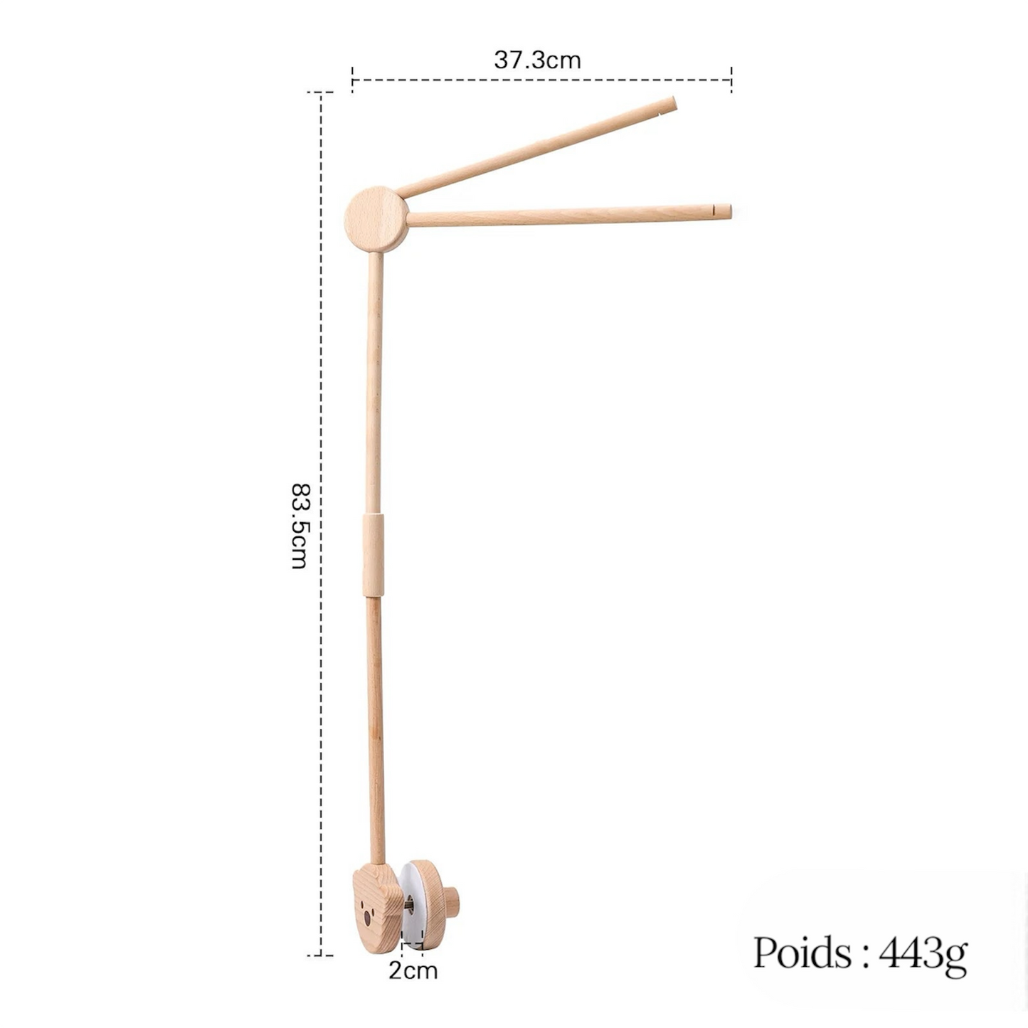 Support de mobile de lit en bois