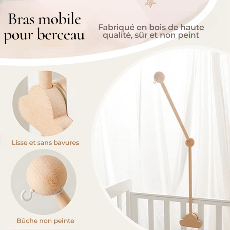 Support de mobile de lit en bois