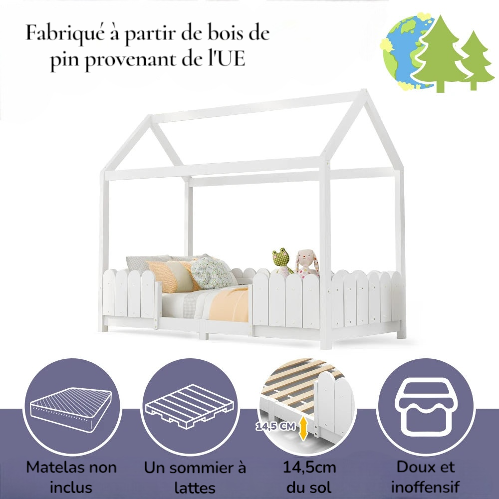 Lit cabane en bois