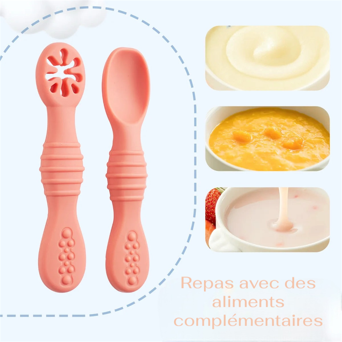 Cuillère d'apprentissage en silicone