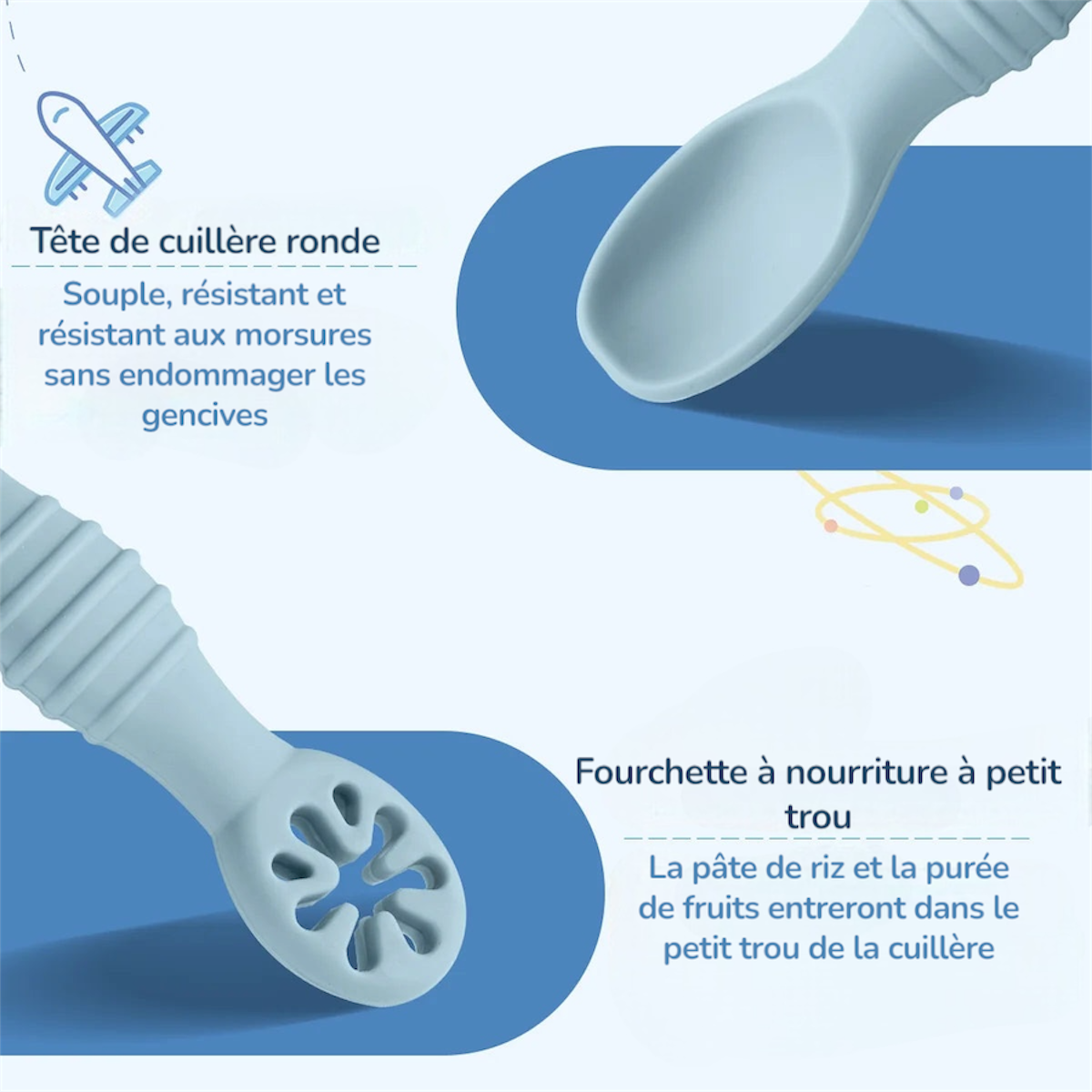 Cuillère d'apprentissage en silicone
