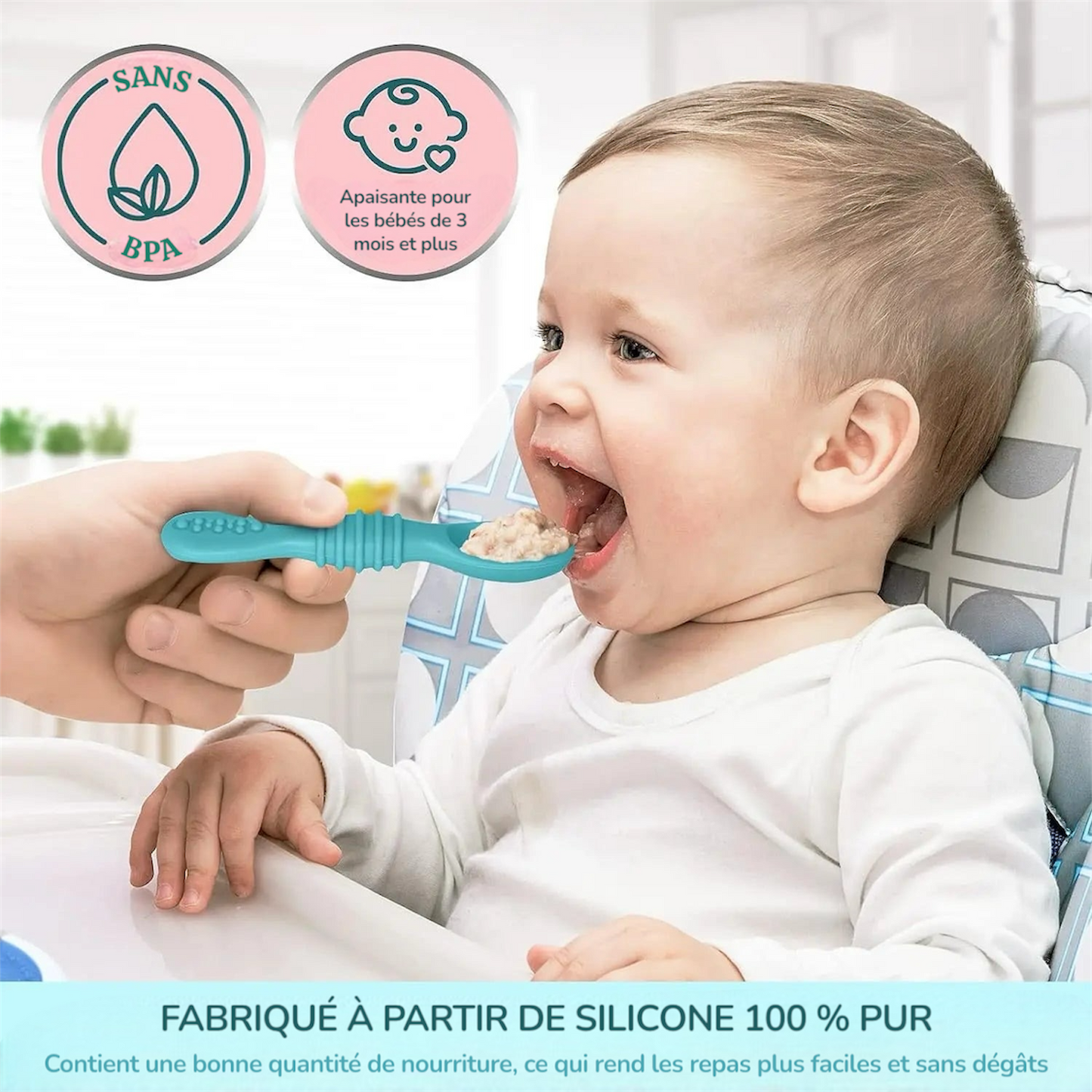 Cuillère d'apprentissage en silicone