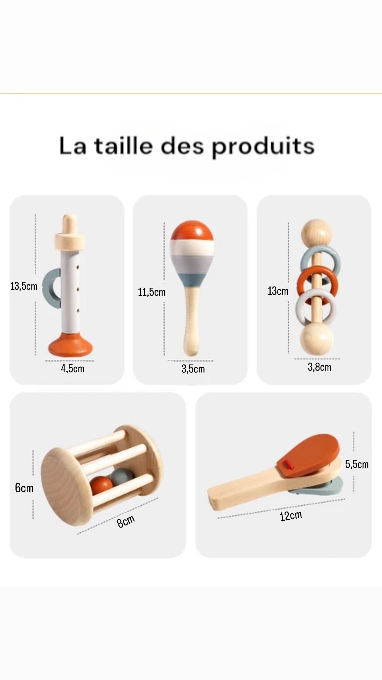 Clochette à main en bois
