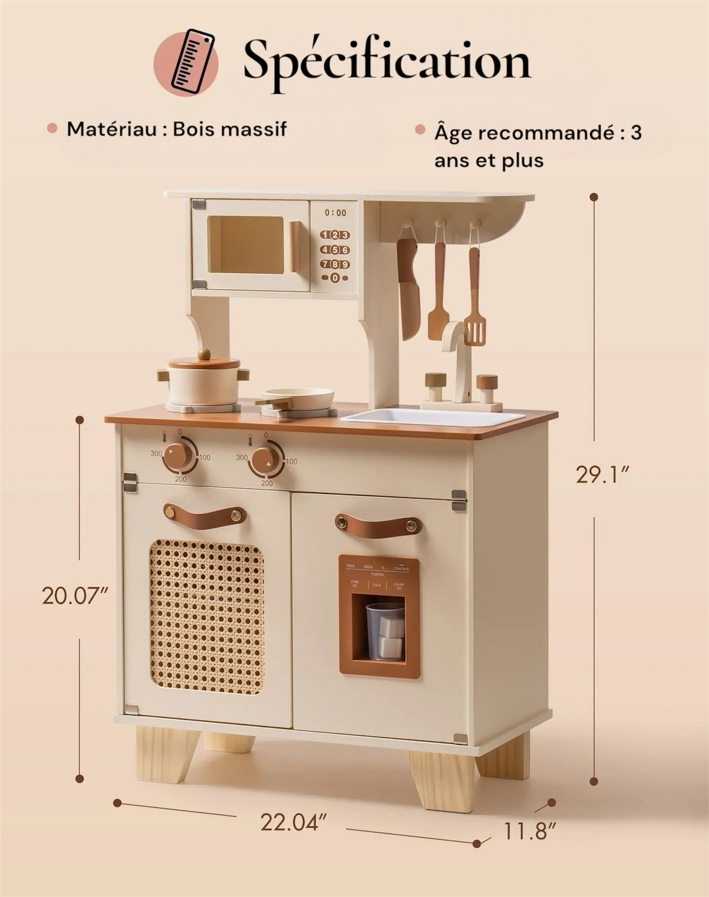 Ensemble de cuisine en bois factice