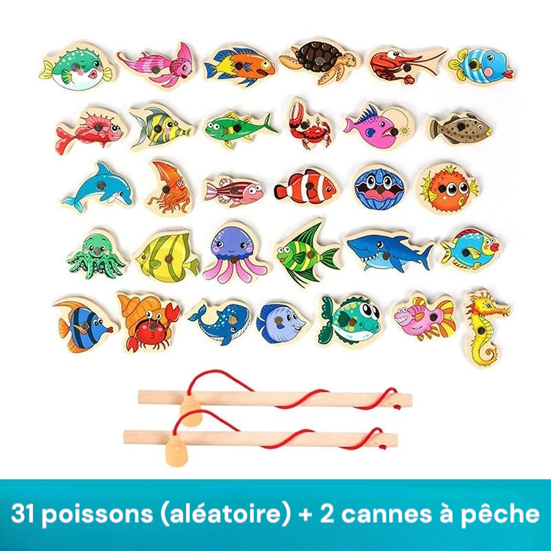 Jouets de pêche en bois montessori