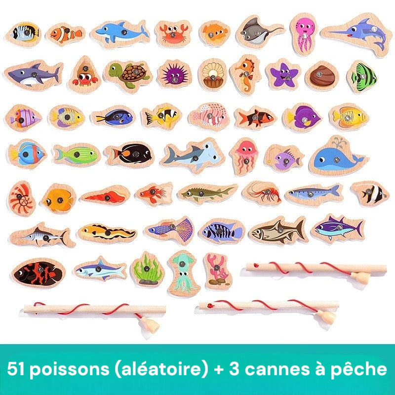 Jouets de pêche en bois montessori