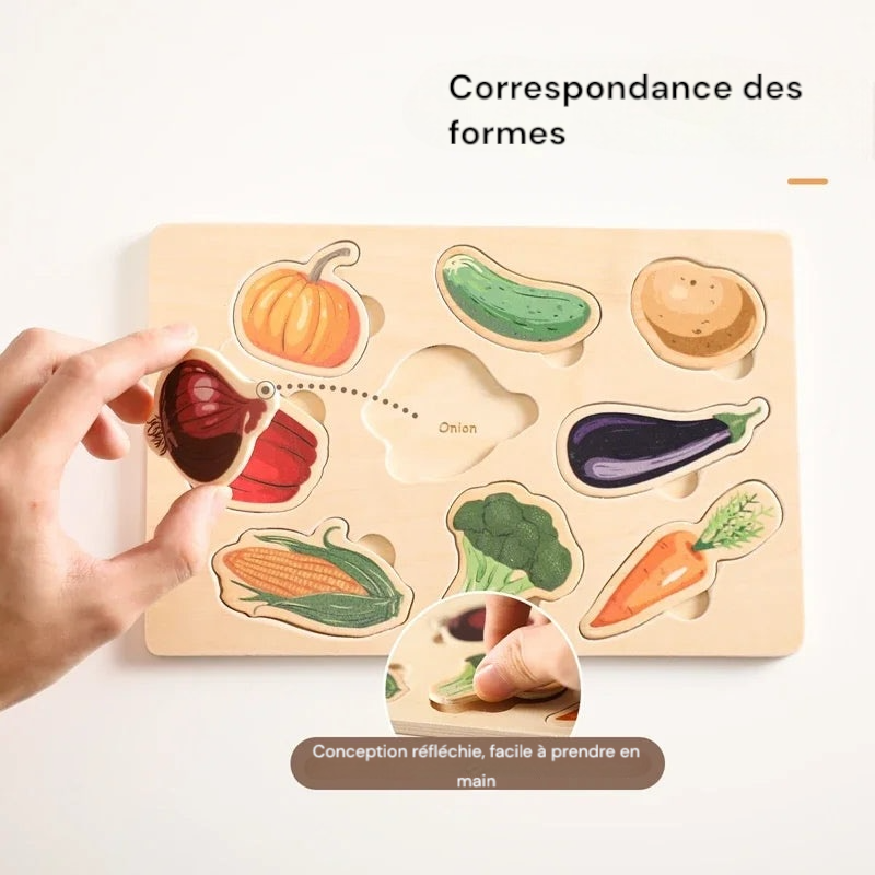 Puzzle 3D en bois, jouets cognitifs Montessori