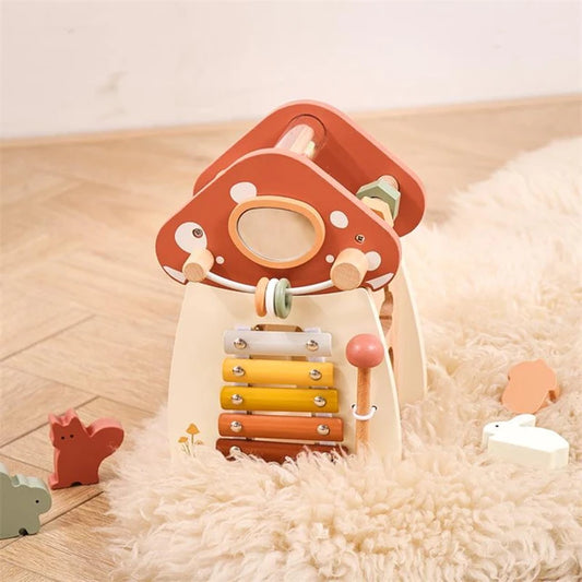 Jouets montessori en bois en forme de champignon