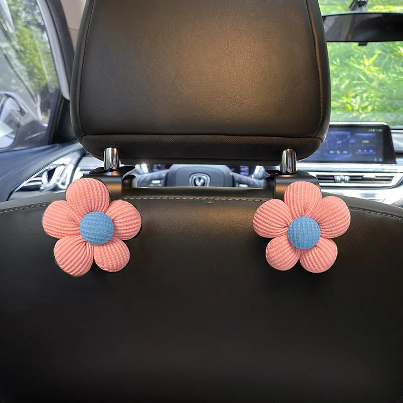 Lot de 2 crochets de rangement pour dossier de siège de voiture motif florale
