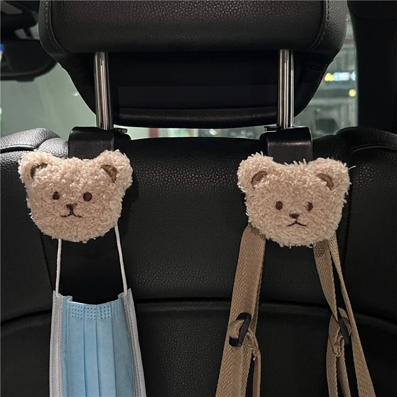 Lot de 2 crochets de rangement pour dossier de siège de voiture motif oursons