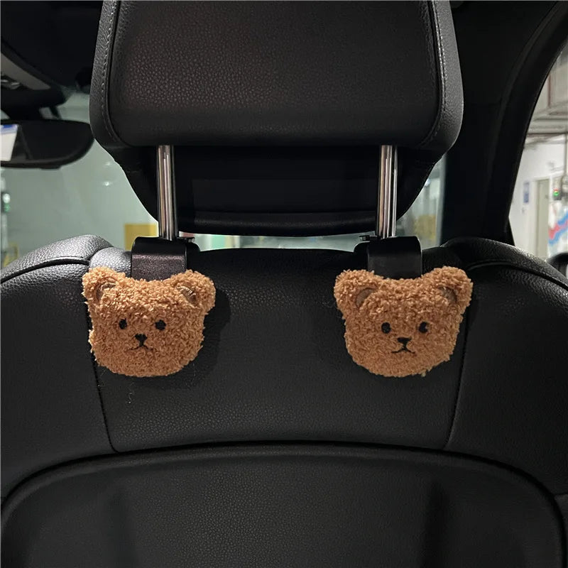 Lot de 2 crochets de rangement pour dossier de siège de voiture motif oursons