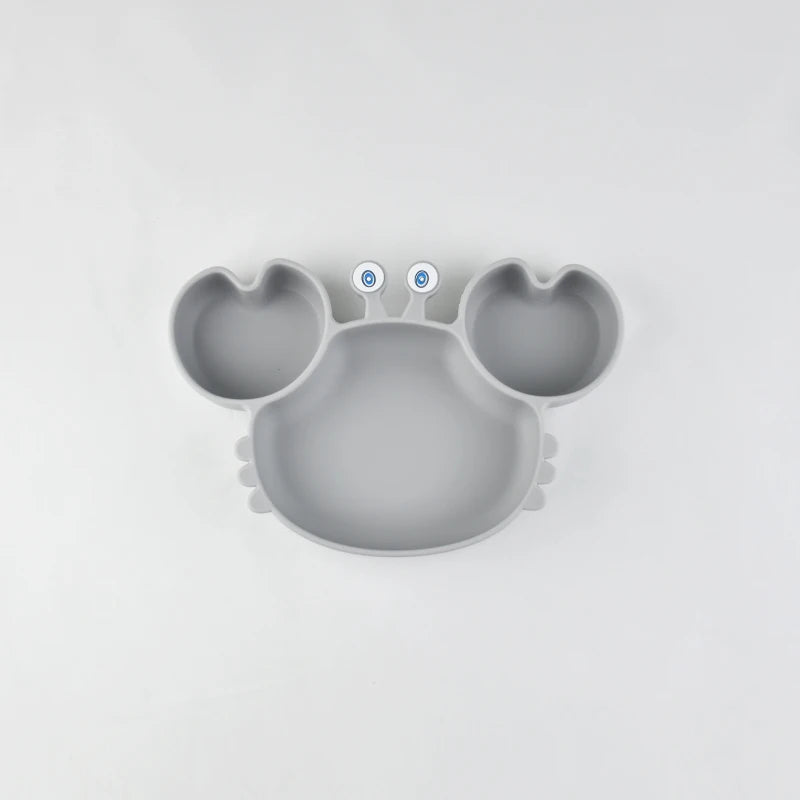 Assiette à manger en silicone motif crabe