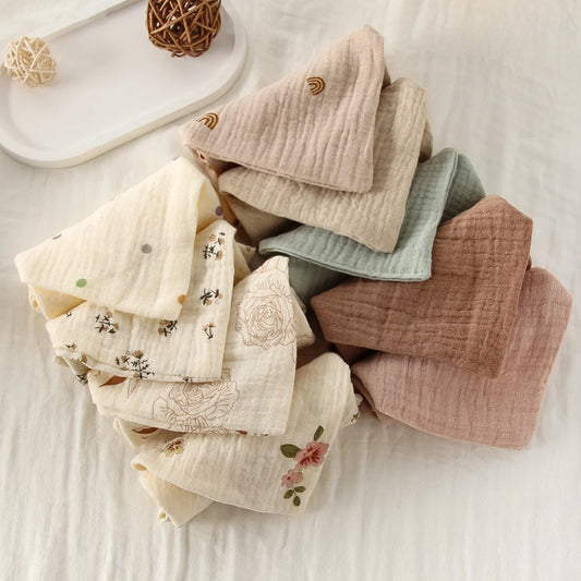 Lot de 5 serviettes de toilette carrées en coton pur
