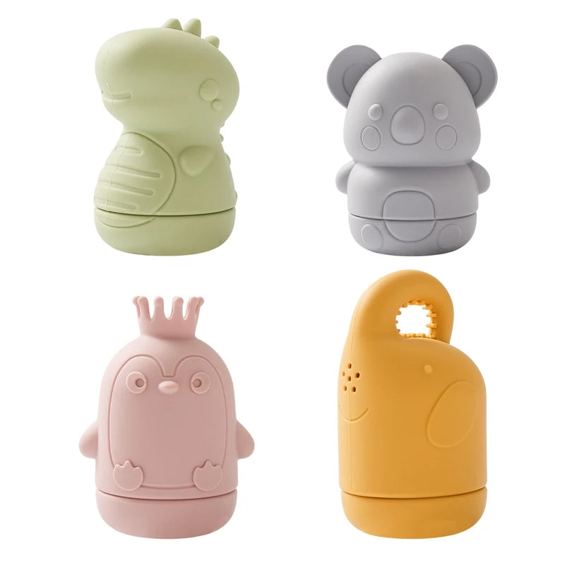 Jouets de bain en silicone mignons animaux