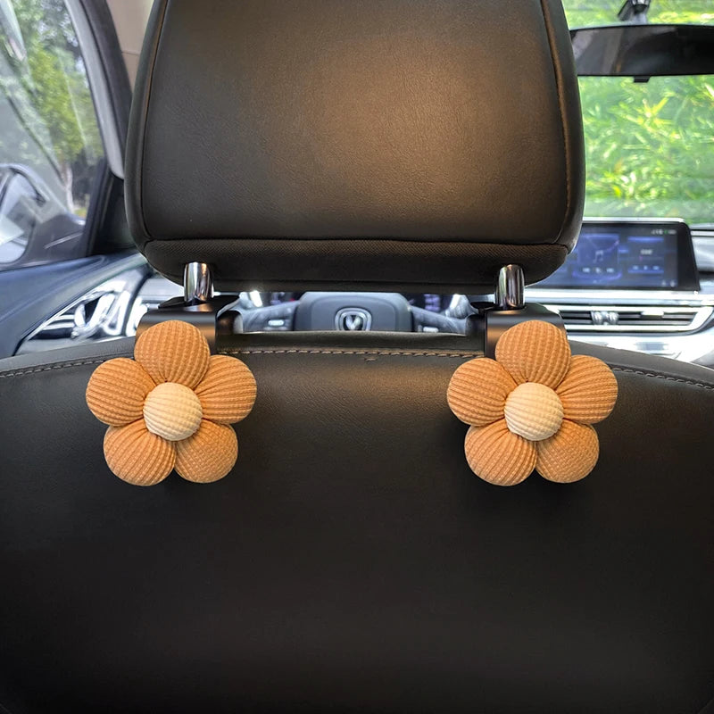 Lot de 2 crochets de rangement pour dossier de siège de voiture motif florale