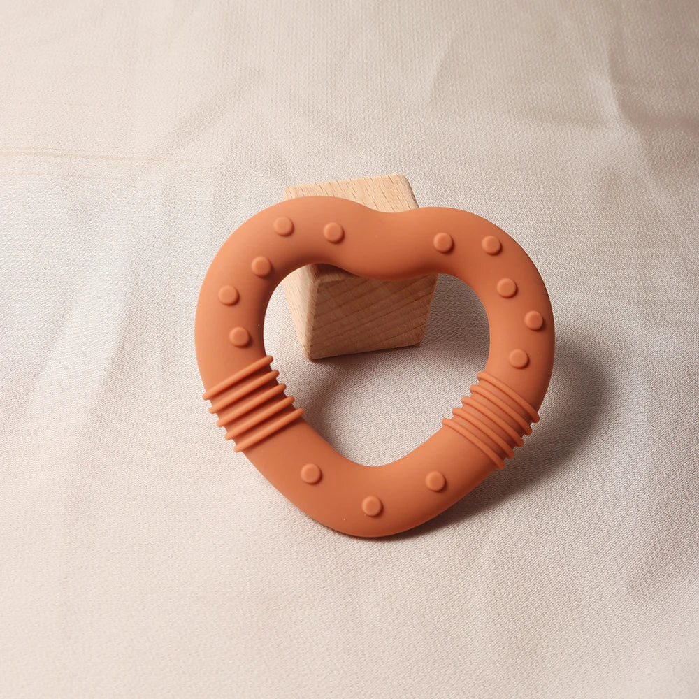 Anneau de dentition en silicone en forme de cœur & d’étoiles